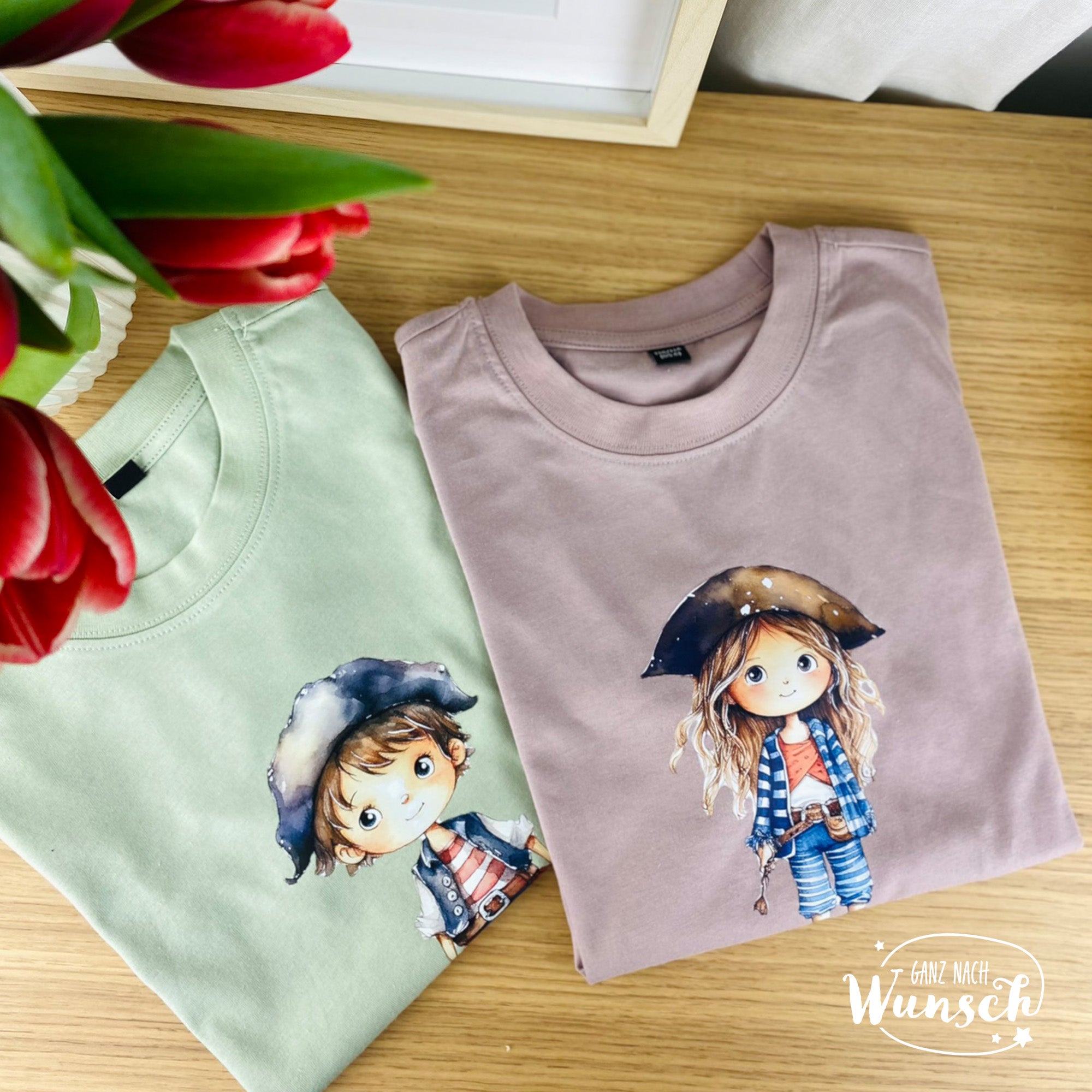 Personalisiertes Kinder-Shirt mit Piraten zur Einschulung | Geschenk zum Schulstart | Schulkind