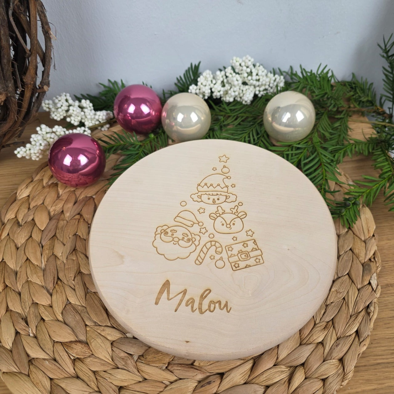 Frühstücksbrettchen | Tannenbaummotiv | Frühstücksbrett | Brettchen personalisiert | Weihnachtsgeschenk | Holzbrettchen | Brotzeitbrett