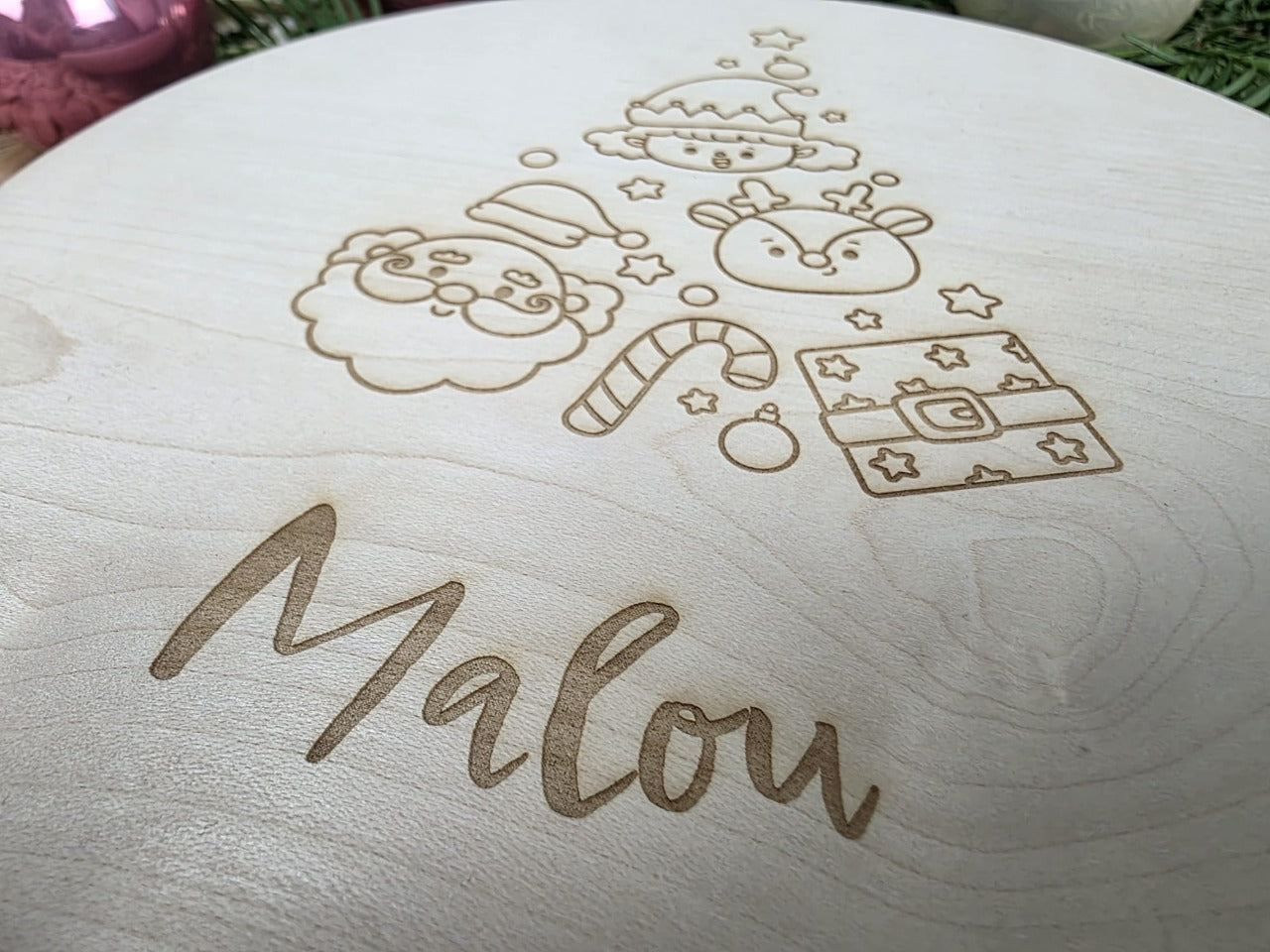 Frühstücksbrettchen | Tannenbaummotiv | Frühstücksbrett | Brettchen personalisiert | Weihnachtsgeschenk | Holzbrettchen | Brotzeitbrett