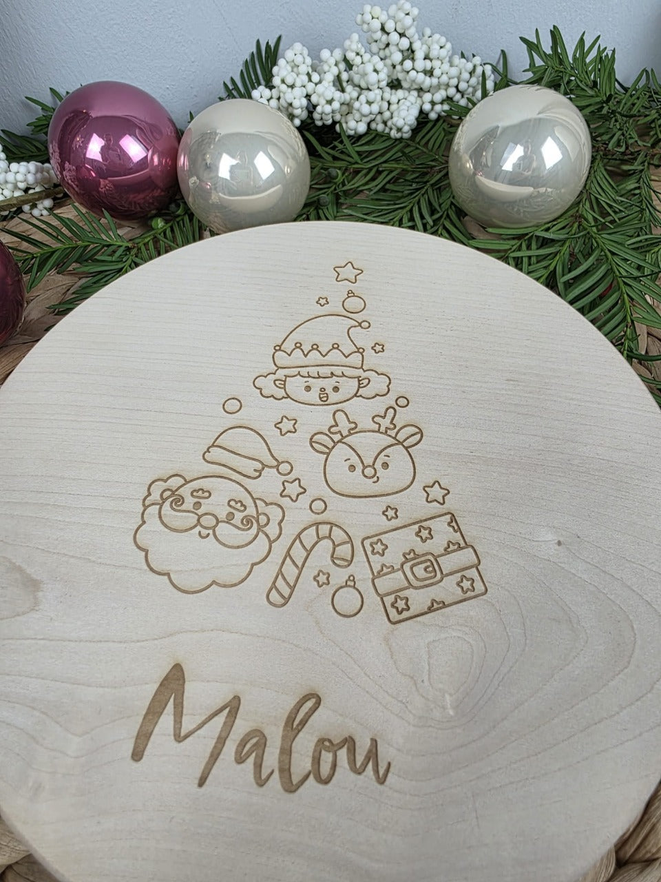 Frühstücksbrettchen | Tannenbaummotiv | Frühstücksbrett | Brettchen personalisiert | Weihnachtsgeschenk | Holzbrettchen | Brotzeitbrett