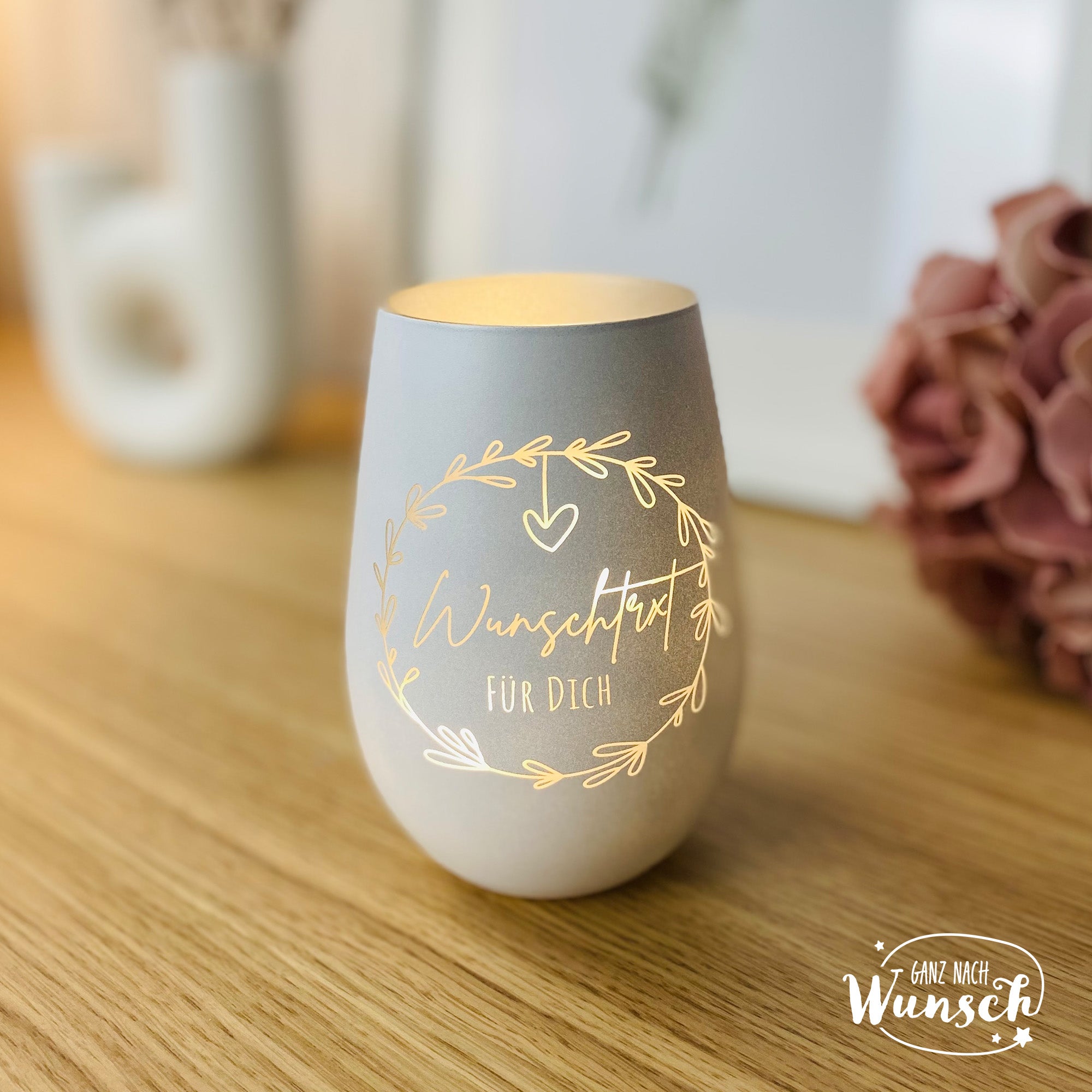 Windlicht mit Wunschtext | nach Wunsch | Wunschlicht