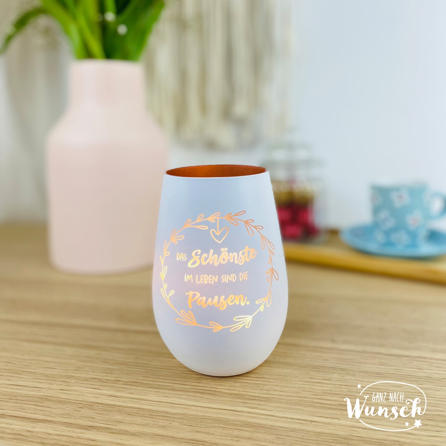 Windlicht | Gravur | Auszeit | Pause | Vase | Geschenk | Geburtstag | Freundin