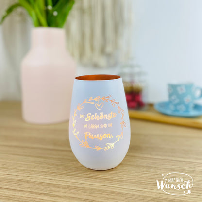 Windlicht | Gravur | Auszeit | Pause | Vase | Geschenk | Geburtstag | Freundin