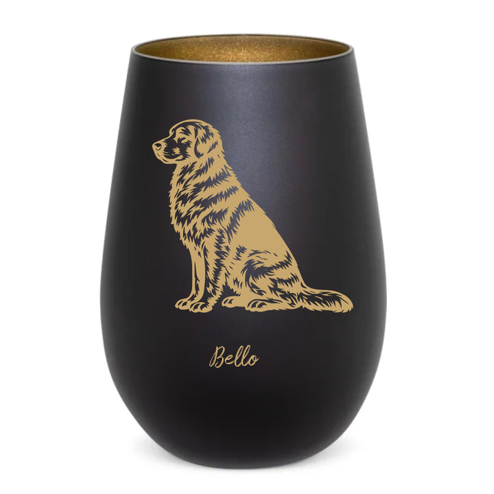 Windlicht Golden Retriever personalisiert mit Namen | Andenken Hund | GNW
