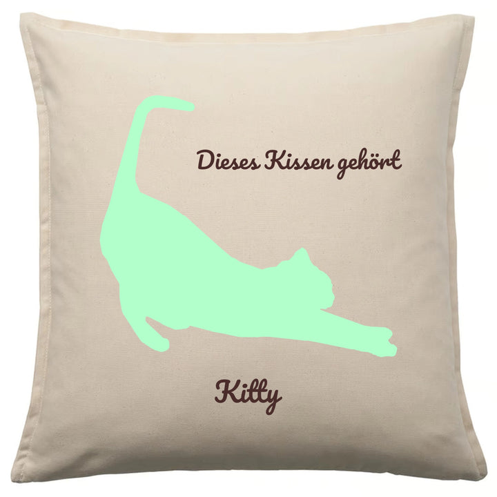 Kissen personalisiert „Dieses Kissen gehört..." Katze | Katzenmotiv | GNW