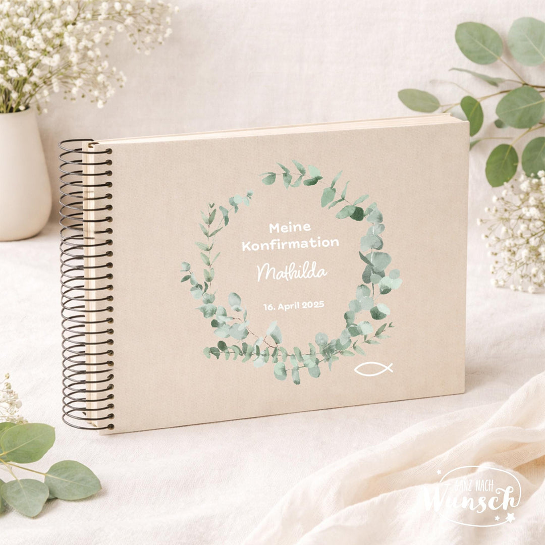 Fotoalbum zur Konfirmation oder Kommunion – personalisiert mit Namen