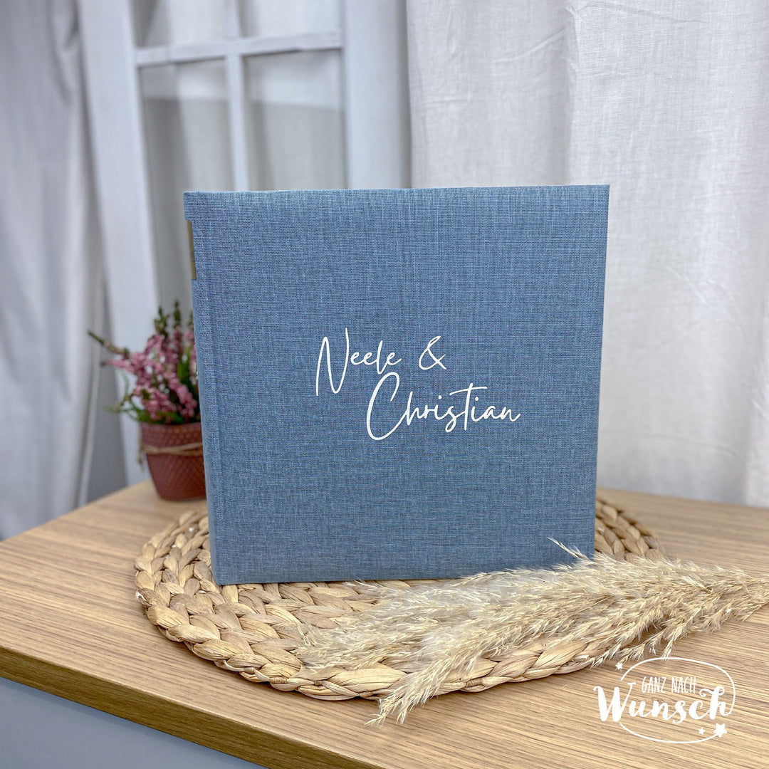 Personalisiertes Gästebuch zur Hochzeit mit Leinen-Einband
