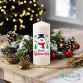Fröhliche Weihnachtskerze mit Schneemann-Motiv – Festliche Stimmung garantiert! ⛄🎄