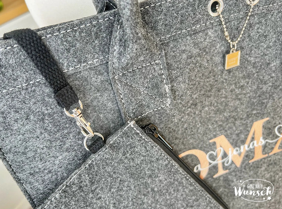 Filz City Shopper personalisiert | Filz | Tasche mit Namen Initial | Oma | Einkaufstasche | Muttertag Geschenk für Oma Mama Freundin