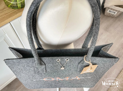 Filz City Shopper personalisiert | Filz | Tasche mit Namen Initial | Oma | Einkaufstasche | Muttertag Geschenk für Oma Mama Freundin