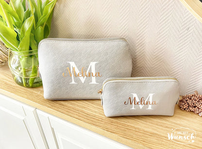 Personalisierte Kosmetiktasche mit Initial und Name | Personalisierter Kosmetikbeutel | personalisierte Kulturtasche | Schminktasche