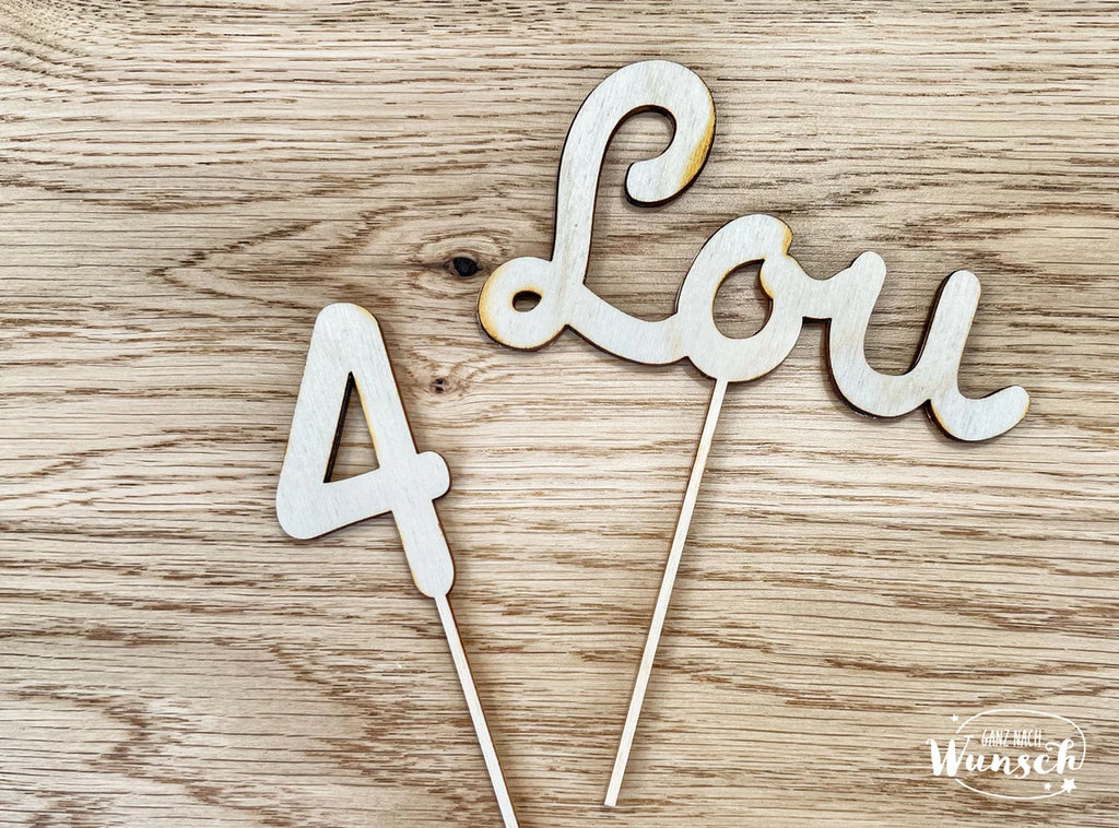 Personalisierter Caketopper | Geburtstag | Vorname | Name | Kuchendeko | Topper Kuchen | Tortenstecker | Kindergeburtstag | Tortendeko