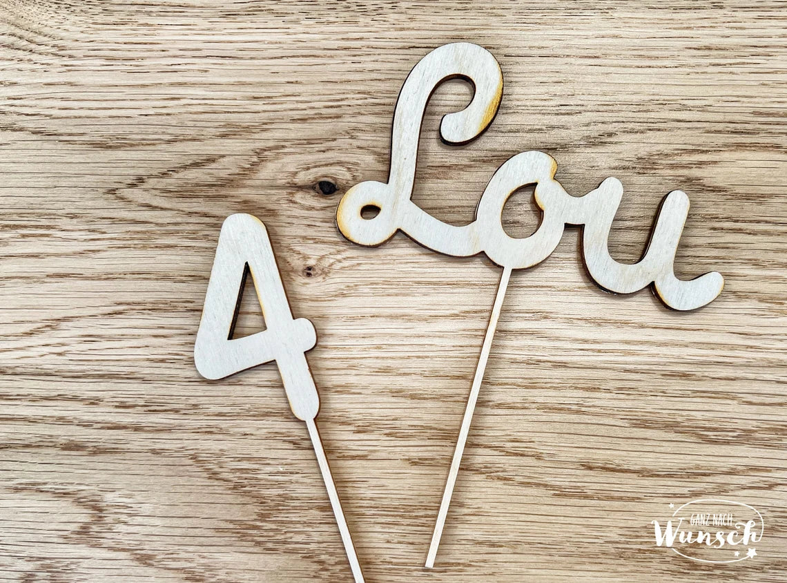 Personalisierter Caketopper | Geburtstag | Vorname | Name | Kuchendeko | Topper Kuchen | Tortenstecker | Kindergeburtstag | Tortendeko