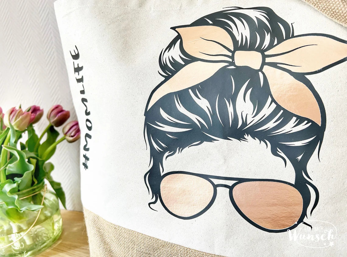 Jute Shopper | XL | Bag | Tragetasche personalisiert | Markttasche | Momlife | Mommybag | Tasche für Mütter | Familybag | Muttertag