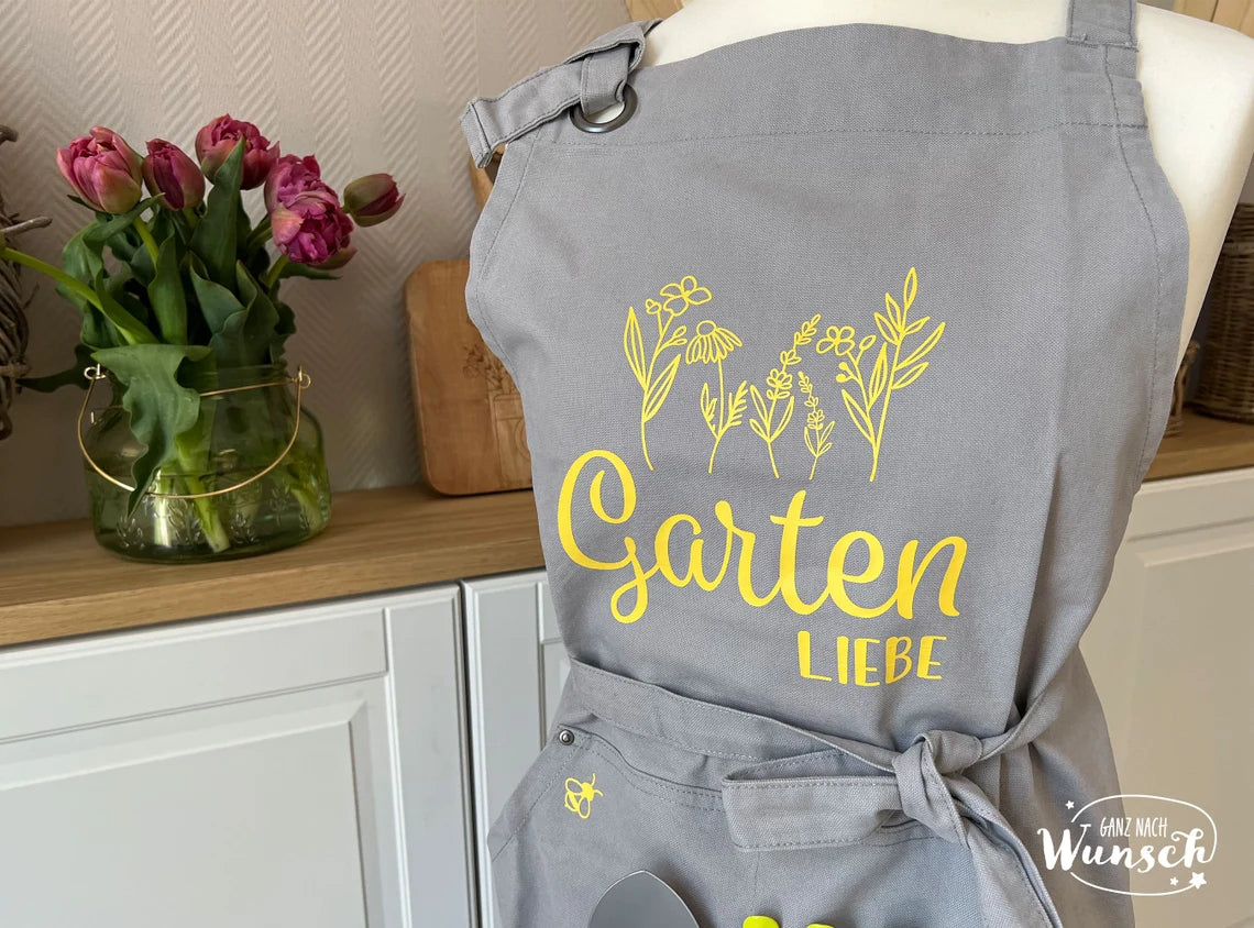 Schürze | personalisierte Schürze | Gartenschürze | Garten | Gartenliebe | Schutzkleidung | Grillschürze | Latzschürze