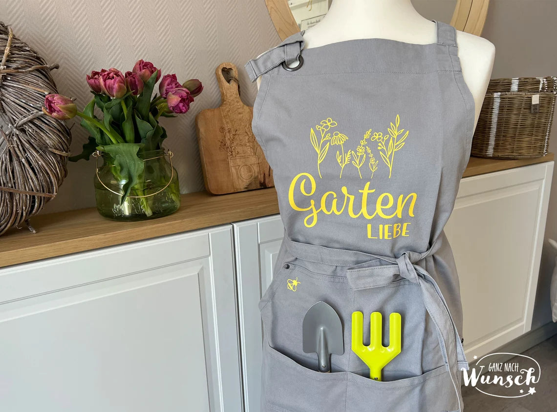 Schürze | personalisierte Schürze | Gartenschürze | Garten | Gartenliebe | Schutzkleidung | Grillschürze | Latzschürze