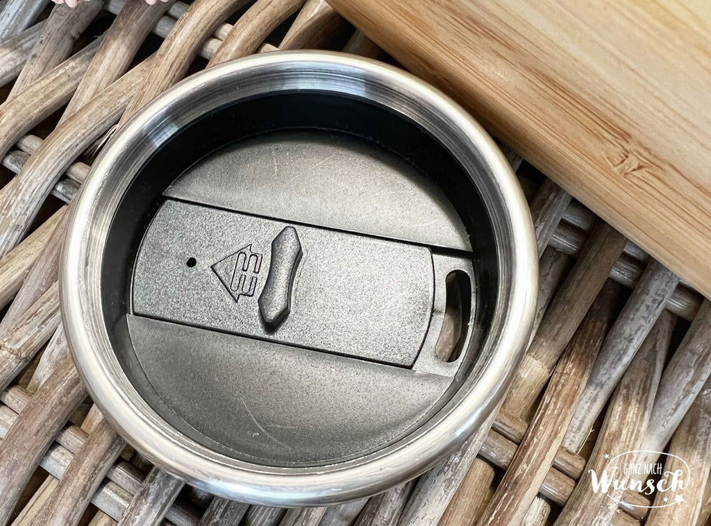 Gravierter To Go Kaffee Thermobecher | Bambus | 450 ml | Personalisiert als Geschenk | Bike | Fahrrad | Nostalgisch | Coffee to go