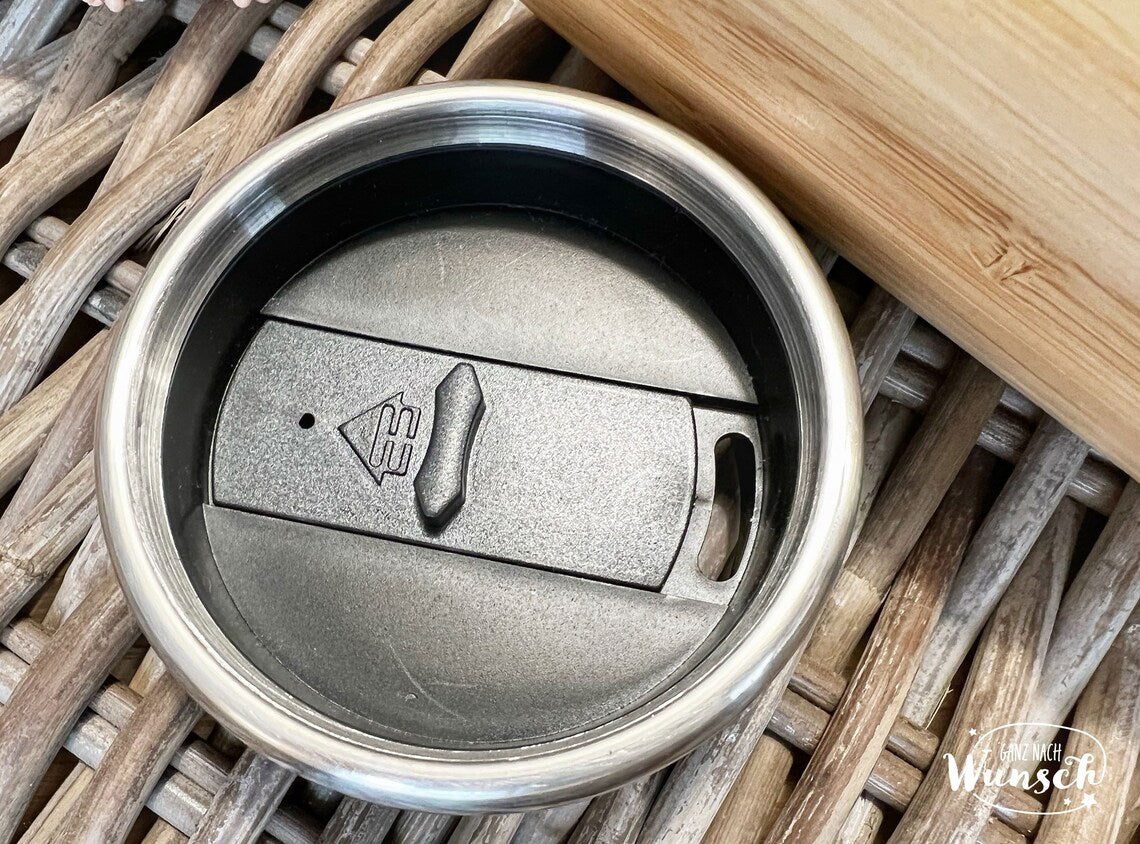Gravierter To Go Kaffee Thermobecher | Bambus | 450 ml | Personalisiert als Geschenk | Bike | Fahrrad | Nostalgisch | Coffee to go