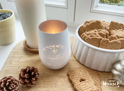 Windlicht | Geburtstag | Gravur | Kristallglas | Wunschlicht | Vase | Geschenk zum Geburtstag | Landhaus | Häuser | Weihnachten | Herbst