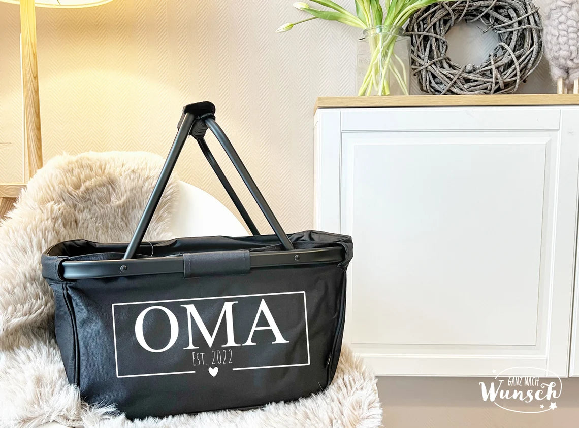 Einkaufskorb personalisiert | Geschenk Mama | Oma | Tante | Geburt | Muttertag | Geburtstag | Geschenkidee | Mom | Shopper | Est.