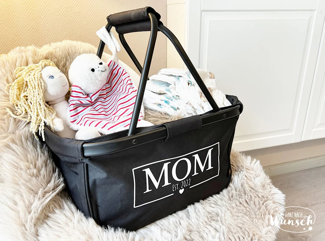 Einkaufskorb personalisiert | Geschenk Mama | Oma | Tante | Geburt | Muttertag | Geburtstag | Geschenkidee | Mom | Shopper | Est.