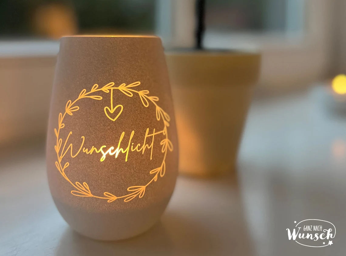 Windlicht | Geburtstag | Gravur | Kristallglas | Wunschlicht | Vase | Geschenk zum Geburtstag | Landhaus | Häuser | Weihnachten | Herbst