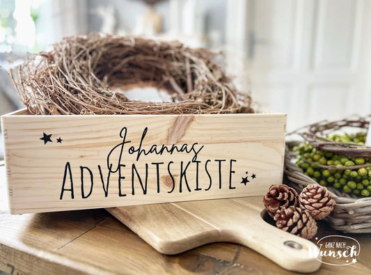Weihnachten - Adventskalender - Bedruckte Holzkiste