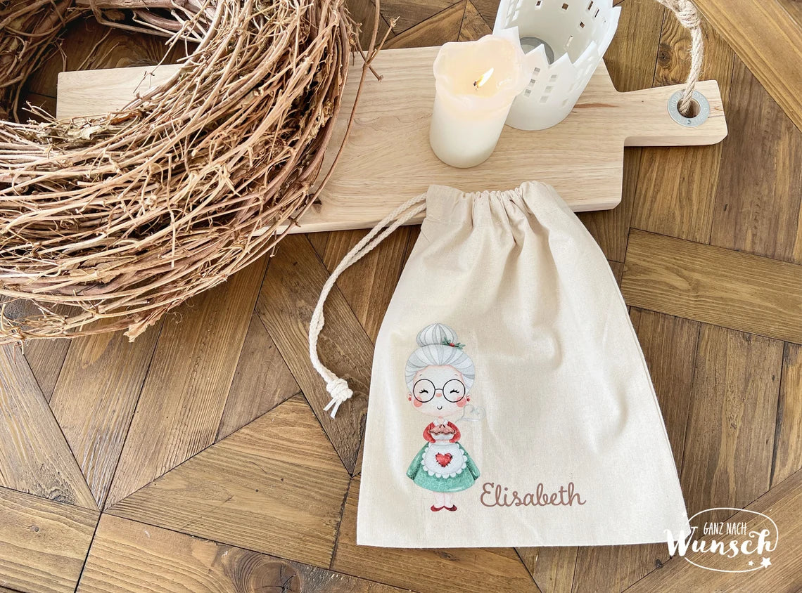 Weihnachten - Oma - Bedrucktes Säckchen