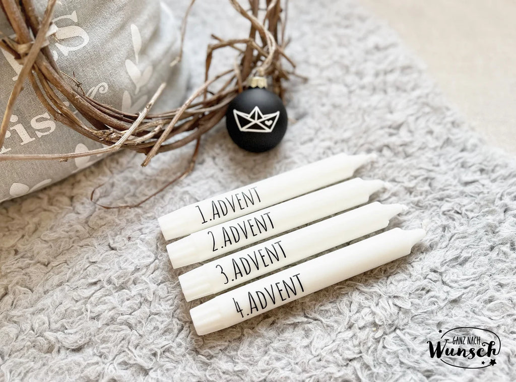 Stabkerzen | Kerzen | individuell | Geschenke | Mitbringsel | Weihnachten | Advent | Skandi | Boho | Landhaus | Christmas | Tree | 4er Set