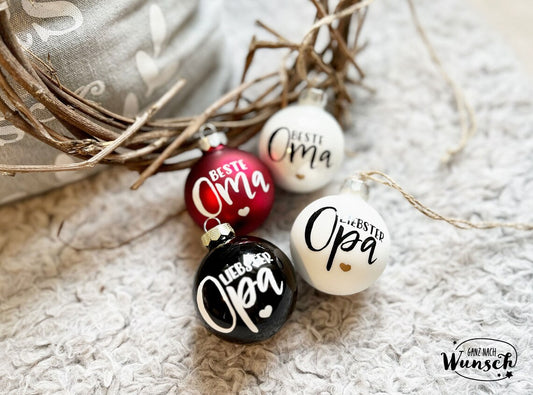 Weihnachtskugel aus Glas | Christbaumkugeln | Oma | Opa | Mama | Papa | Tannenbaum | Geschenkidee | Christmas | Glas | Christbaumschmuck
