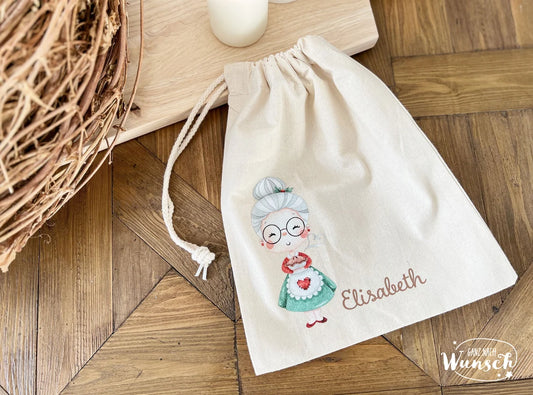 Weihnachten - Oma - Bedrucktes Säckchen