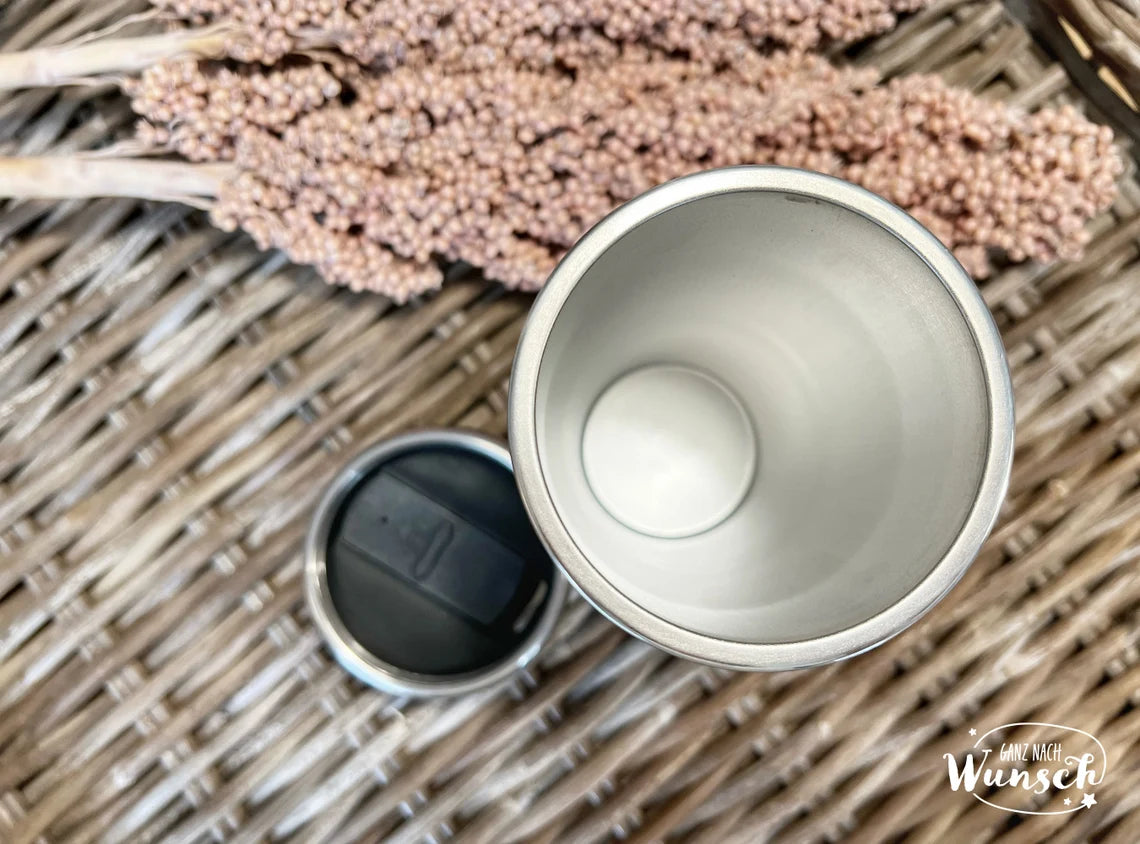 Teekanne mit Teesieb | Teebecher to go | Thermobecher mit Sieb | Thermobecher mit Personalisierung | Geschenk für Teeliebhaber | Tee