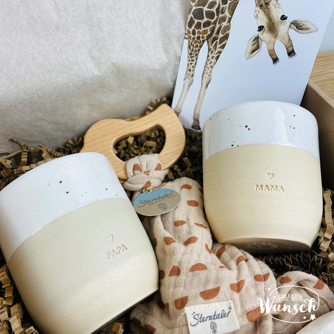 Geschenk zur Geburt | Geschenkset für Baby und Eltern | Baby-Willkommensbox | werdende Eltern | Babyparty | Geschenkbox | personalisiert
