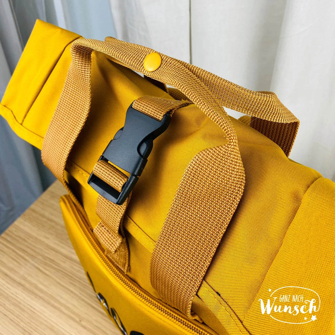 Rucksack personalisiert Damen | Schule | Kindergarten | Rolltop | Outdoor | Geschenk Mama, Oma, Tante | Städtetrip | Bedruckte Tasche