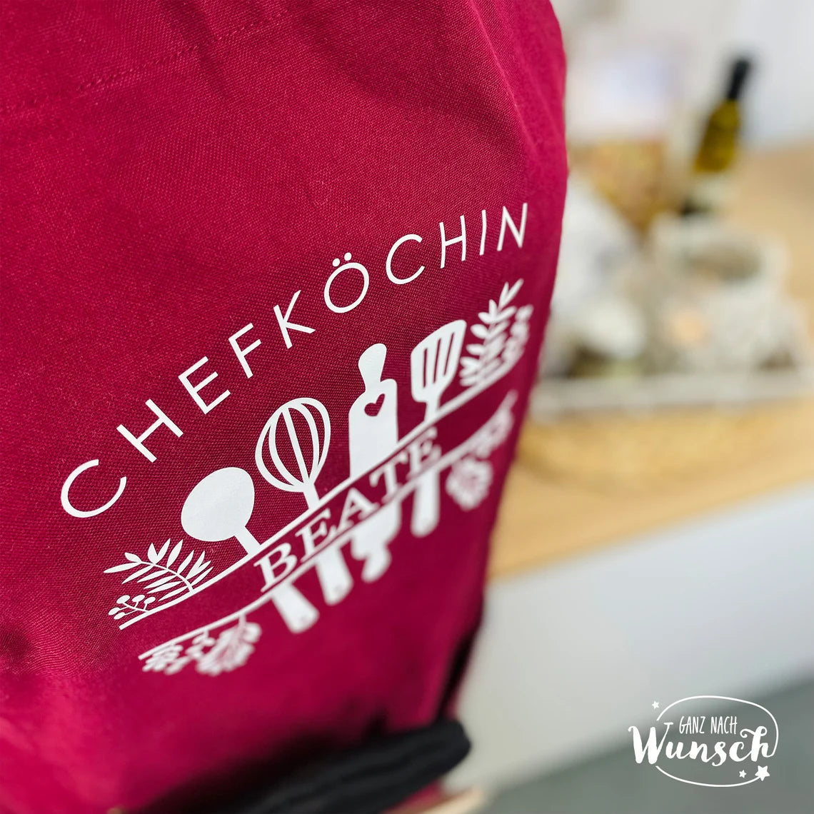 Personalisierte Schürze | Kochschürze | Geschenk zum Geburtstag | Schürze mit Kochlöffeln und co. | Mit Namen |