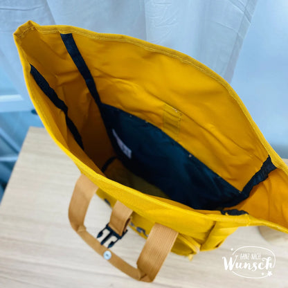 Rucksack personalisiert Damen | Schule | Kindergarten | Rolltop | Outdoor | Geschenk Mama, Oma, Tante | Städtetrip | Bedruckte Tasche