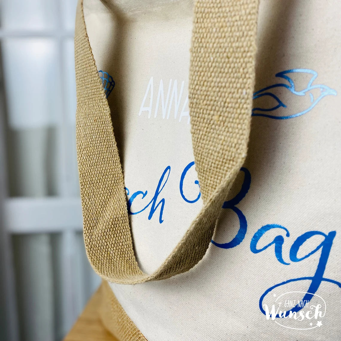 Strandtasche | XL | Tragetasche | große Tasche | Beach Bag | Jute Shopper | personalisiert | Urlaubstasche | Muttertag | Sommertasche