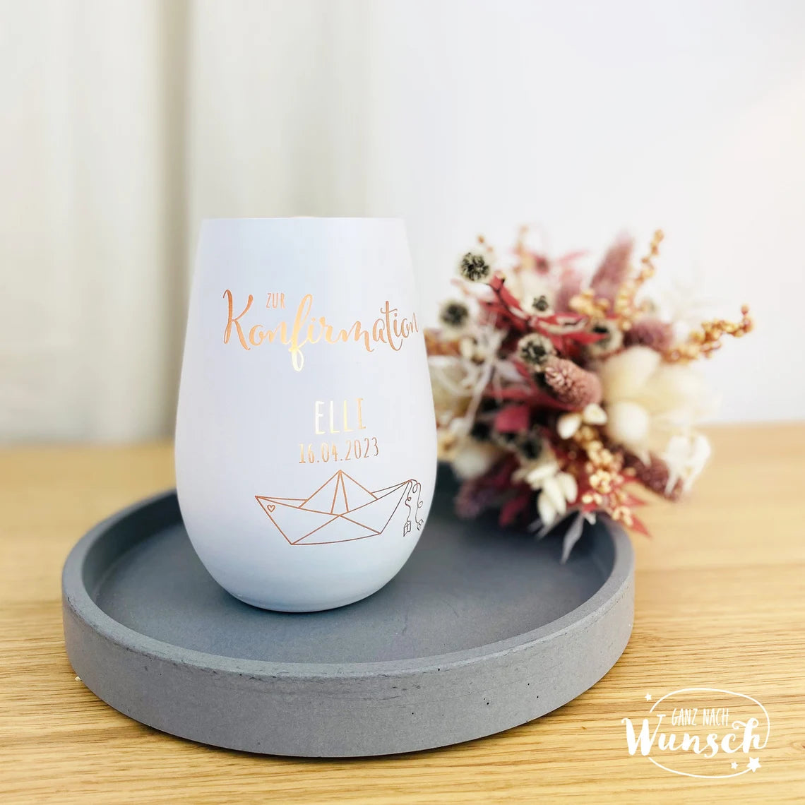 Windlicht | Konfirmation | Kommunion | Patenkind | Patengeschenk | personalisiertes Windlicht | Geschenk | Pate