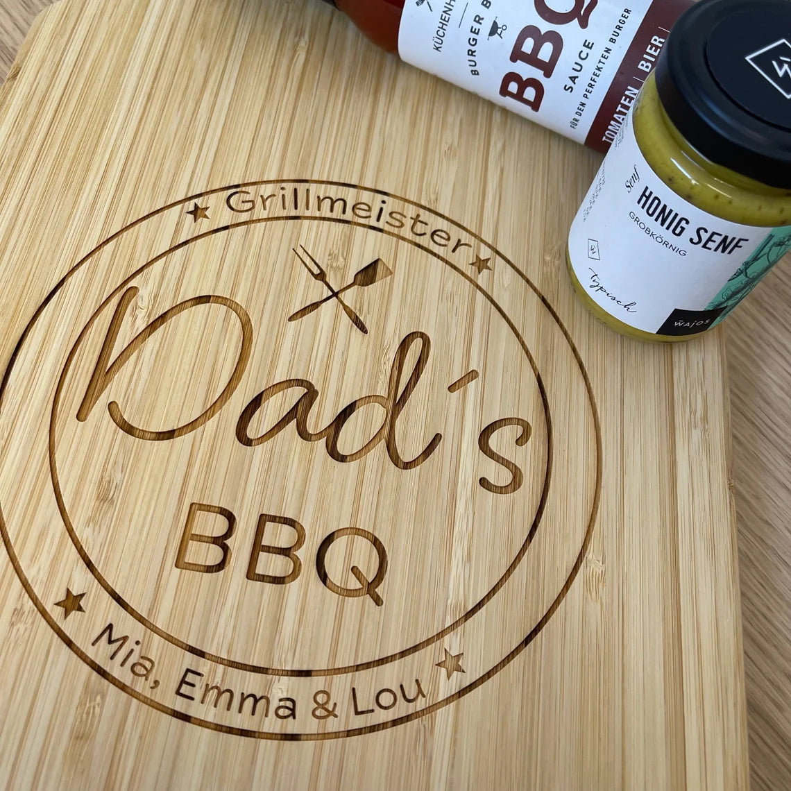 Schneidebrett mit Gravur | Brotbrett | Holzbrett | Geschenk zum Vatertag | Papa | Opa | Servierbrett | BBQ | Weihnachtsgeschenk Papa