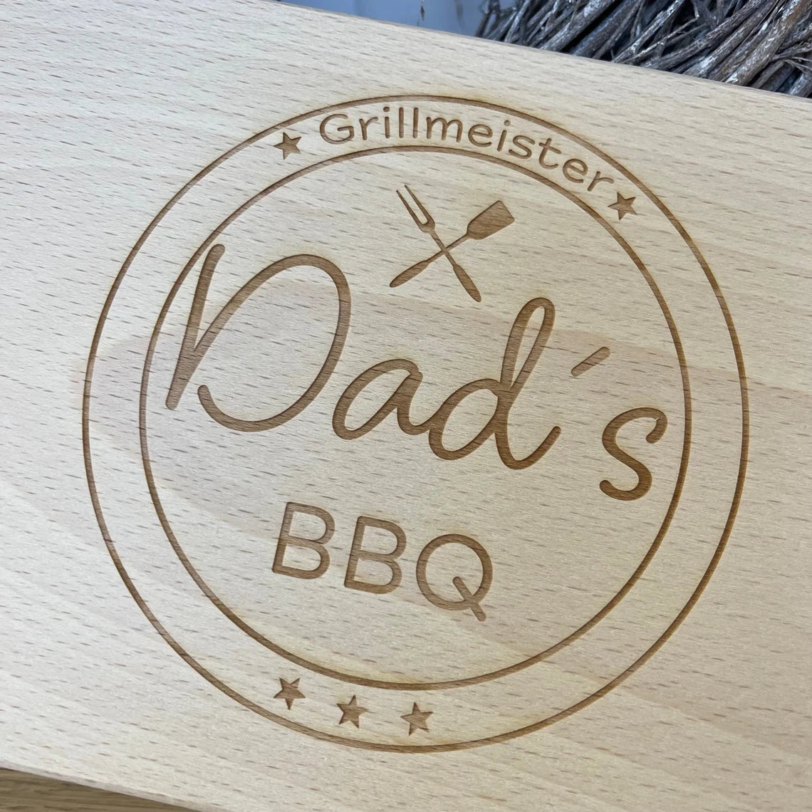 Frühstücksbrettchen | Brotbrett | Grillbrett | Geschenk zum Vatertag | Geburtstagsgeschenk | Geschenk für Papa, Mama, Opa, Oma