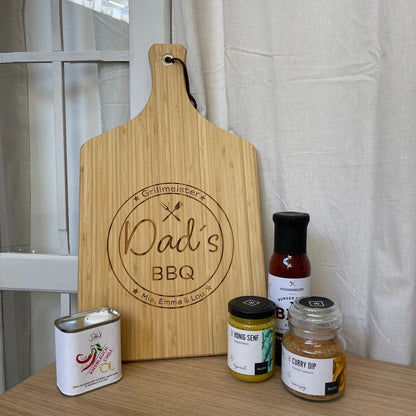 Schneidebrett mit Gravur | Brotbrett | Holzbrett | Geschenk zum Vatertag | Papa | Opa | Servierbrett | BBQ | Weihnachtsgeschenk Papa