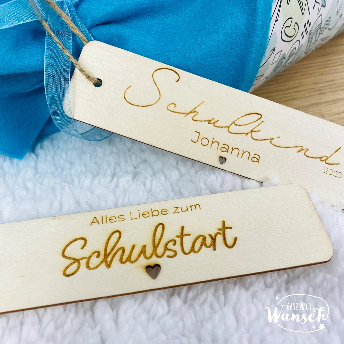 Lesezeichen | Anhänger für Schultüte | Holzanhänger klein | Einschulung | Geschenk erste Klasse | personalisiert | mit Gravur