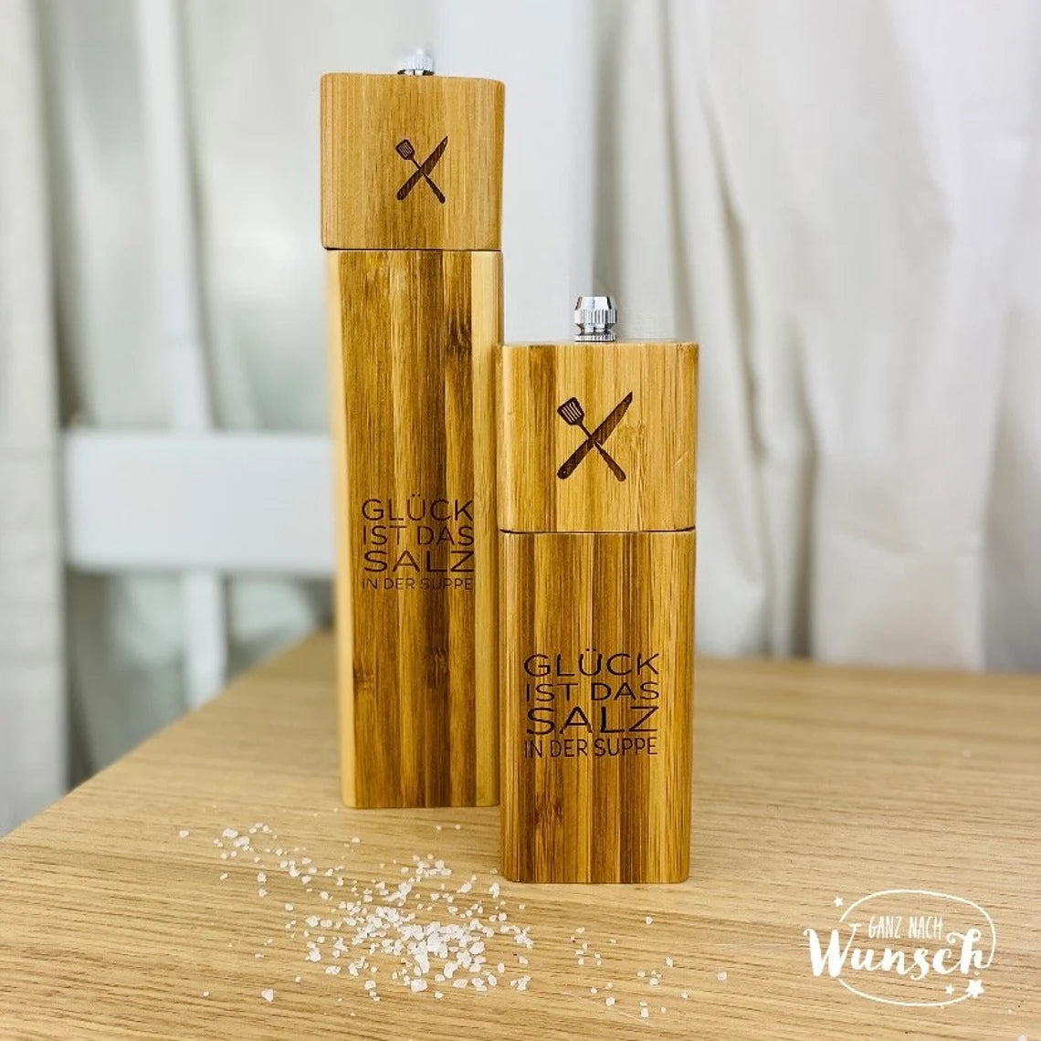 Personalisierte Salz und Pfeffermühle | Hochzeitsgeschenk | Gewürzmühle | Mühle | Salzstreuer | Pfefferstreuer | Geburtstag
