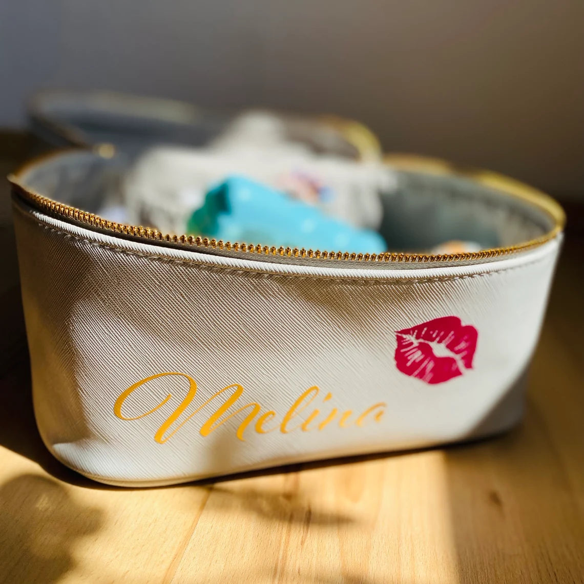 Kosmetiktasche personalisiert | Schminkkoffer | Kulturtasche | Schminktasche | Tasche für die Reise | Kosmetik aufbewahren | mit Namen