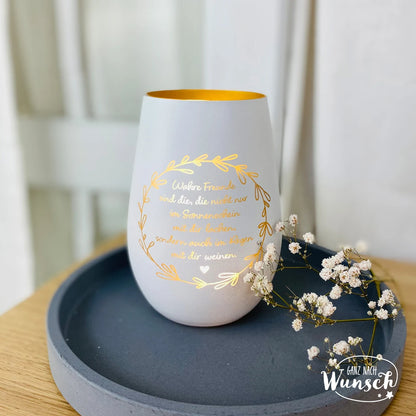 Geschenk für Freundin | Windlicht Freundschaft | Beste Freundin Geburtstagsgeschenk | Wahre Freunde | Personalisiertes Geschenk