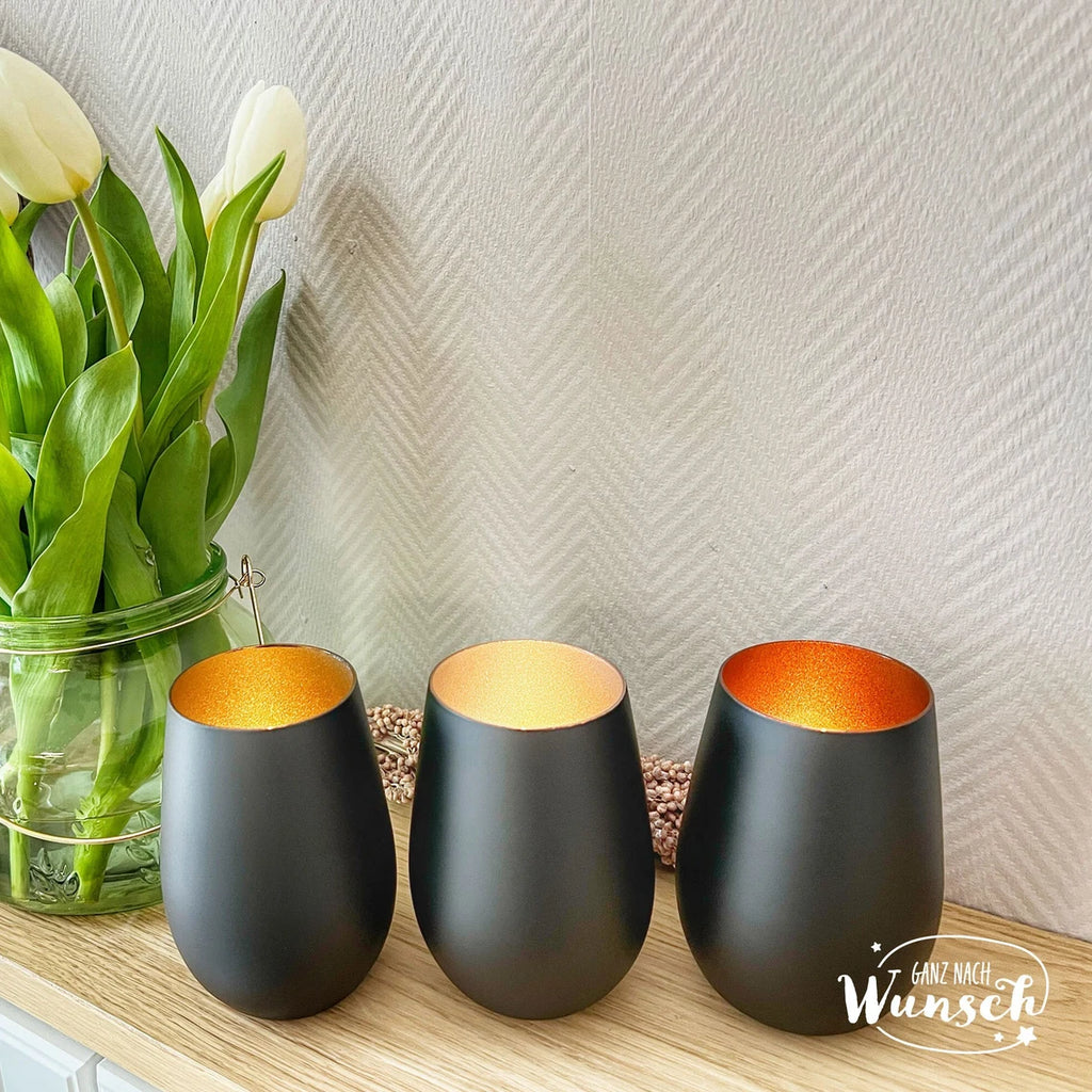 Personalisiertes Windlicht | Gravur | Kristallglas | Erinnerungslicht | Vase | Geschenk zur Taufe | Blumenkranz