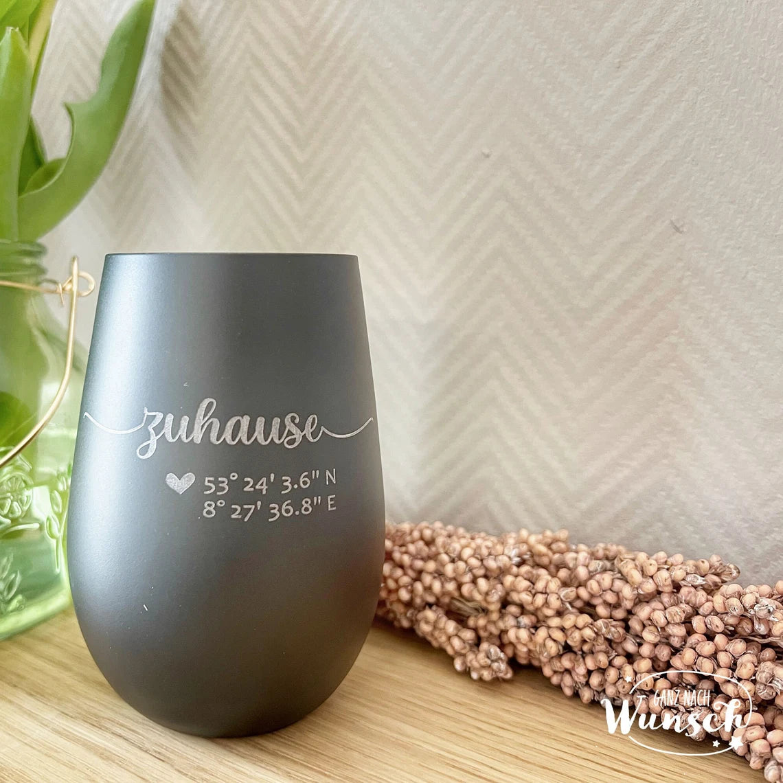 Windlicht | Koordinaten | personalisiert | Zuhause | Gravur | Kristallglas | Erinnerungslicht | Vase | Maritim | Maritimes Geschenk