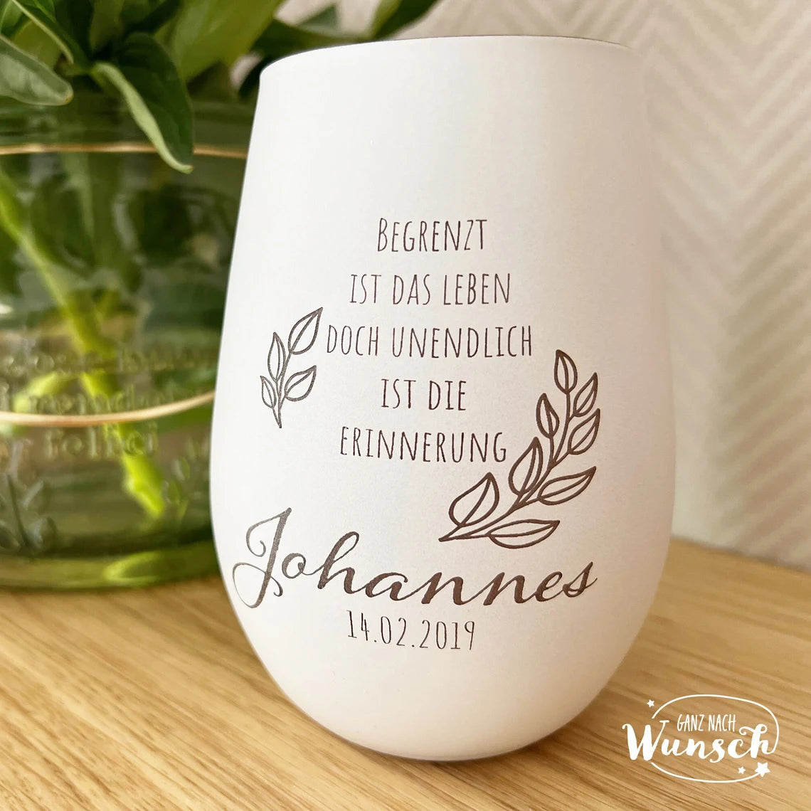 Personalisiertes Windlicht | Erinnerungslicht | Vase | Beerdigung | Trauer | Trauerlicht | Gedenklicht | Sternenkind