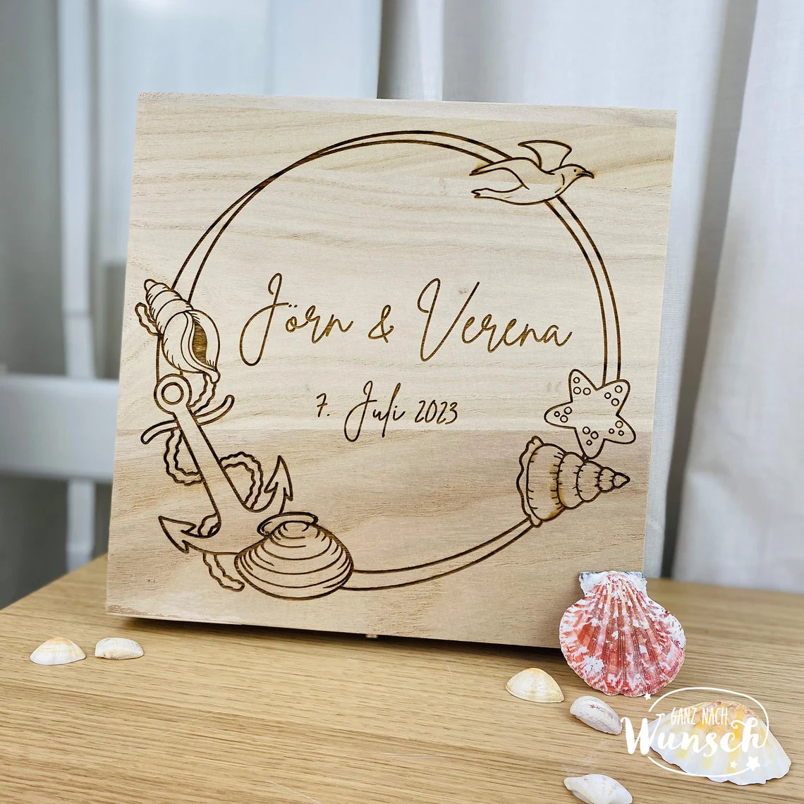 Erinnerungskiste zur Hochzeit | Personalisierte Erinnerungsbox | Holzkiste mit Gravur | Geschenk zur Hochzeit