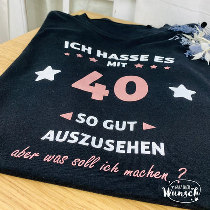 Hello Forty Shirt | T-Shirt zum 40. Geburtstag | Geburtstagsgeschenk | Runder Geburtstag | 10 | 20 | 30 | 50 | Shirt zum Geburtstag